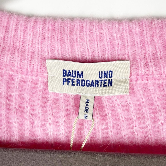 NEW Baum Und Pferdgarten Celine VNeck Balloon Sleeve Alpaca Wool Stretch Sweater - Picture 2 of 4